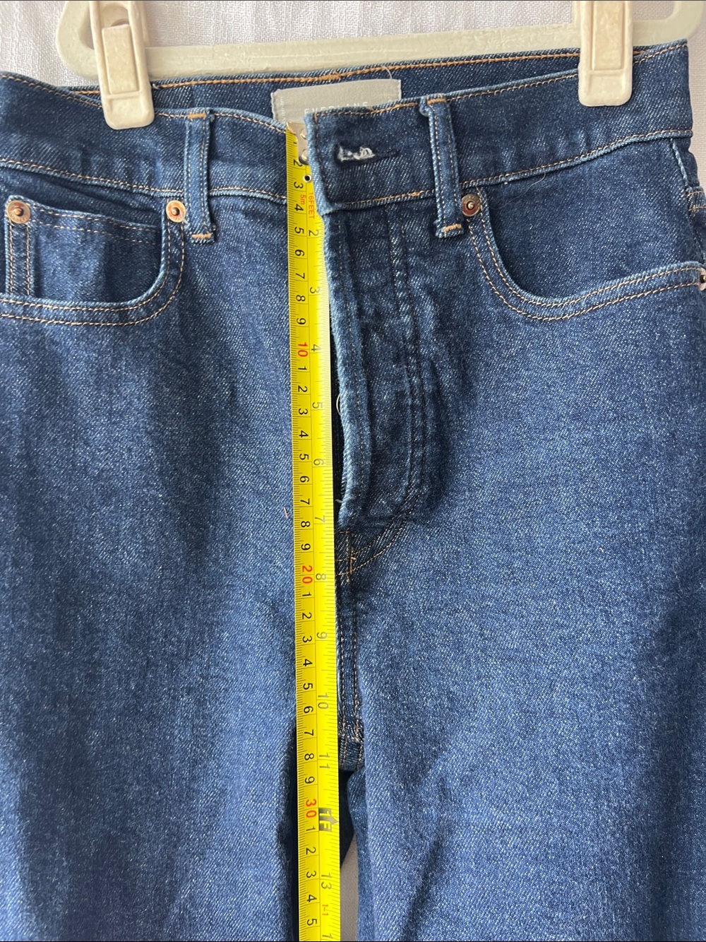 Everlane High-Rise Dark Blue Straight-Leg Jeans Size 25 “The Way-High Jean” - Picture 7 of 9